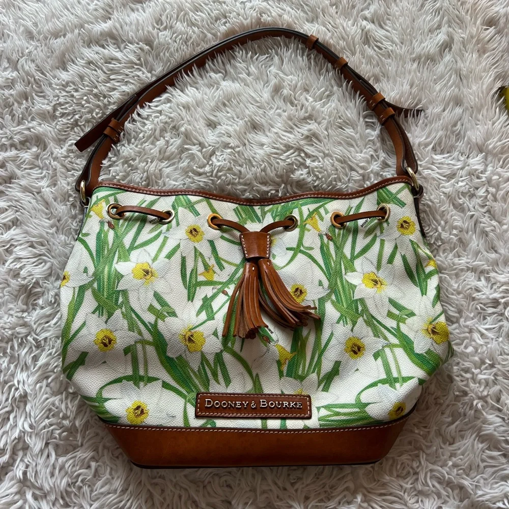 Dooney & Bourke Floral Green and Brown purse - Picture 1 of 7